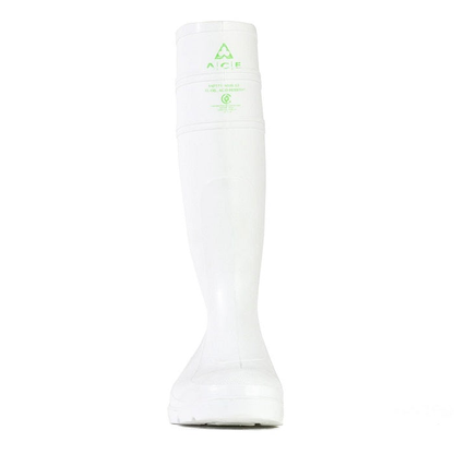 White, Bata 892-11090 Utility Safety Gumboots, slip resistant, front view