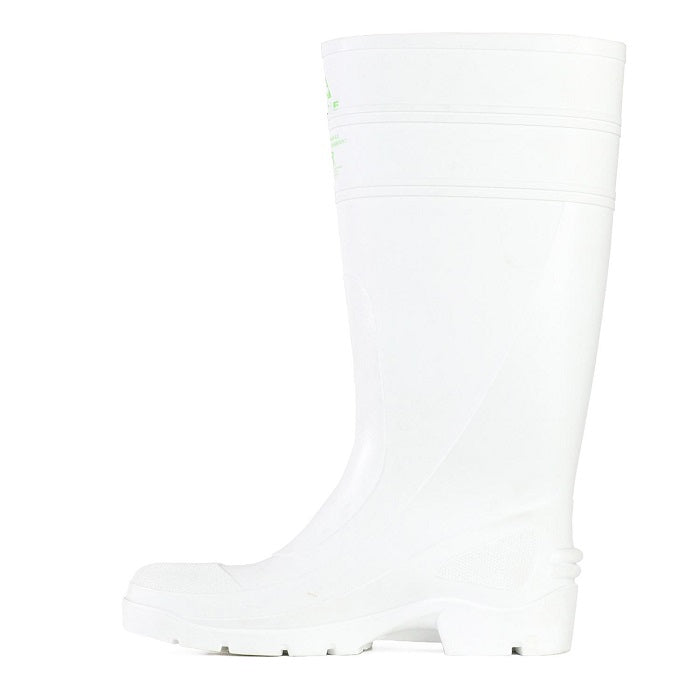 White, electrical hazard protection, Bata 892-11090 Utility Safety Gumboots, side view