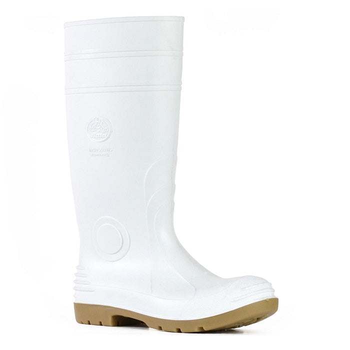 White industrial gumboot, Bata 892-13180 Jobmaster II 400 Non Safety Boots, Shock absorbing heel.