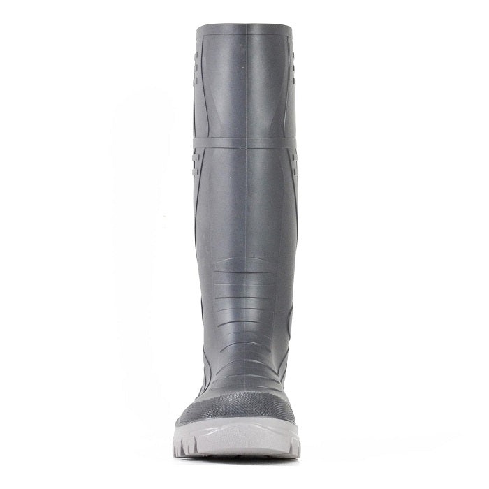 Grey, penetration resistant steel midsole, Bata 892-22292 Jobmaster III Grey 400 Safety Gumboot, front view