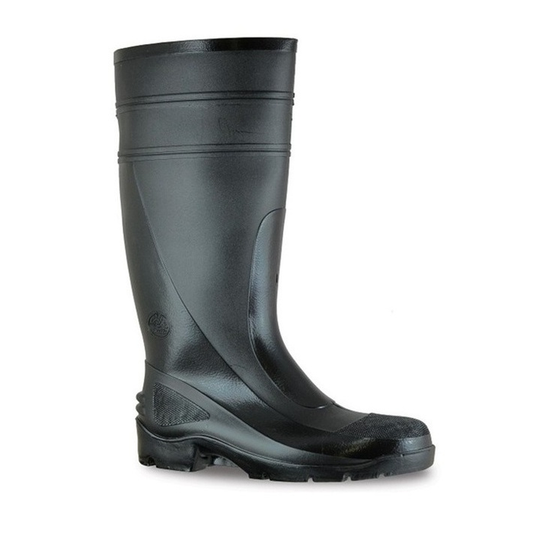 Tall, black, industrial, slip, acid and oil resistant, Bata 892-60079 Handyman 400 Non Safety Boots, front view