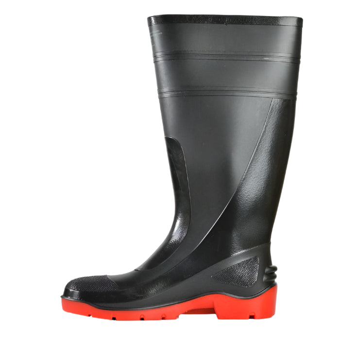 Bata 892-65190 Utility 400 Safety Boots, black/ red, side view, secure traction, safety toe