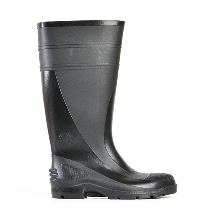 Bata 892-66380 Utility 400 Non Safety Boots, black, tall, industrial soft toe gumboot, side view