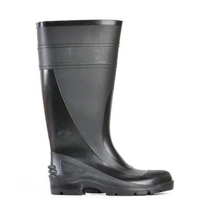 Bata 892-66380 Utility 400 Non Safety Boots, black, tall, industrial soft toe gumboot, side view