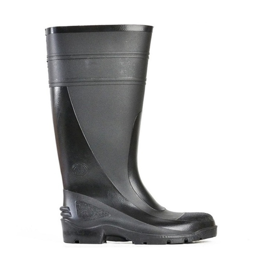 Bata 892-66380 Utility 400 Non Safety Boots, black, tall, industrial soft toe gumboot, side view