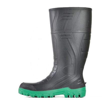 Bata 892-67280 Jobmaster III 400 Non Safety GumBoots, right side view, black with green anti static sole