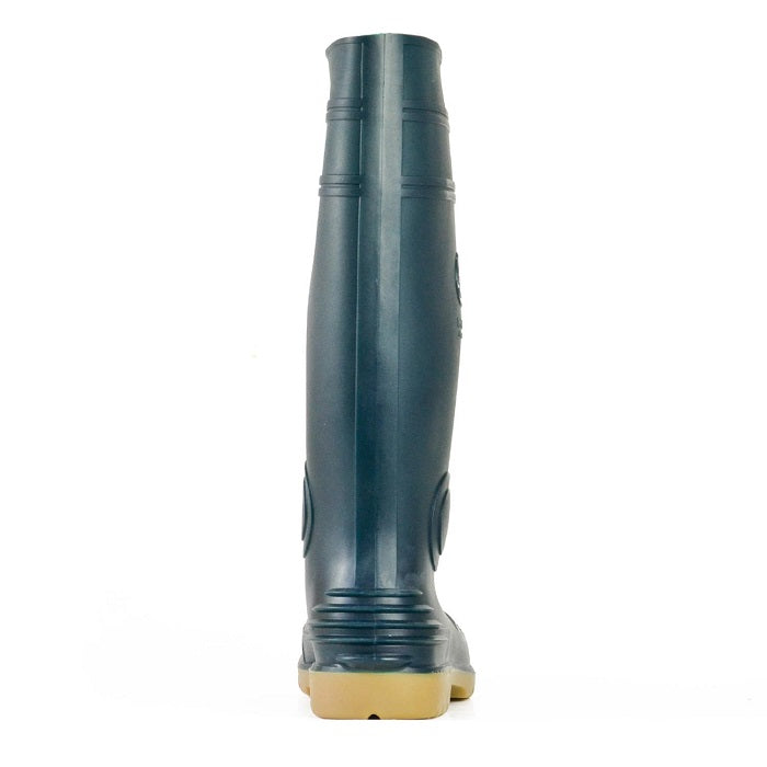 Green waterproof, Bata 892-73095 Jobmaster 2 Green Safety Boots, rear view