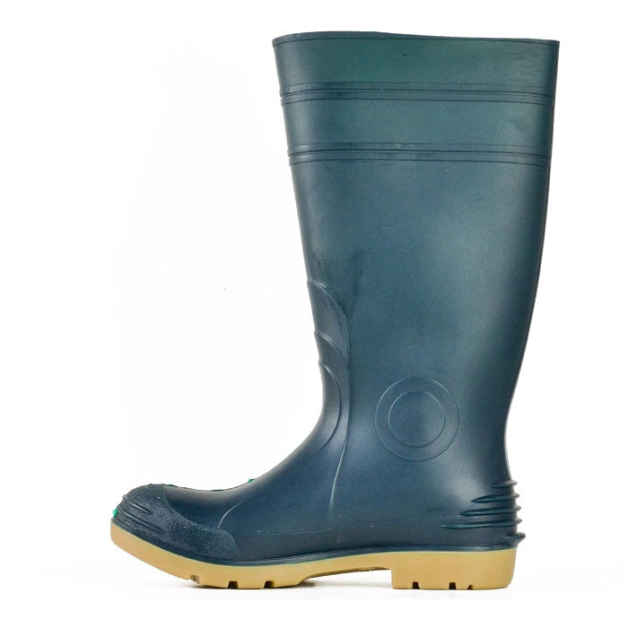 Bata 892-73180 Jobmaster II 400 Non Safety Boots, green left side view, hard wearing, resistant to fuel.