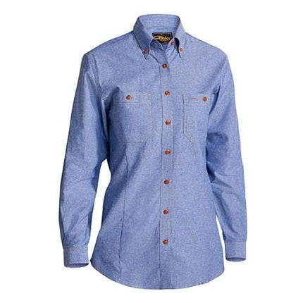 Bisley B76407L Womens Chambray Long Sleeve Shirt