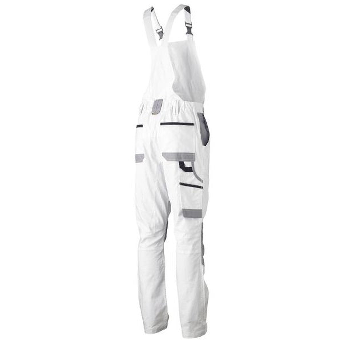 Bisley BAB0422 Painters Contrats Bib and Brace Overall, white, rear view