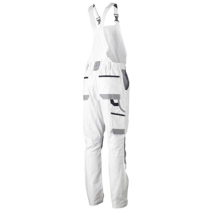 Bisley BAB0422 Painters Contrats Bib and Brace Overall, white, rear view