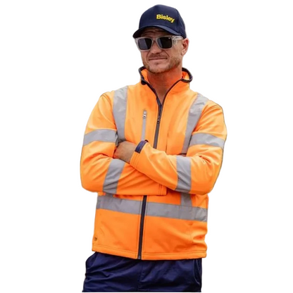 Model view, lifestyle, Bisley BJ6059XT X Taped Hi Vis Soft Shell Jacket