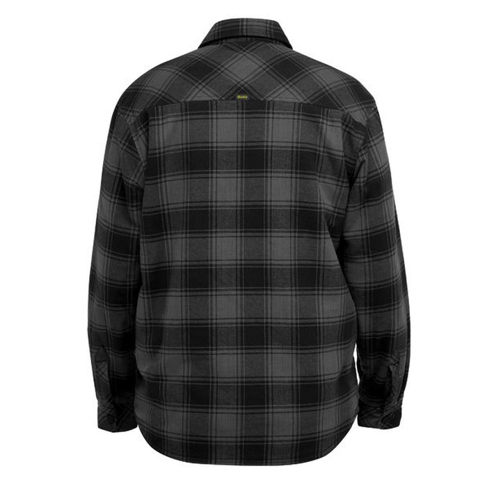 Bisley BJ6101 Shacket with Sherpa Lining, charcoal check , rear view