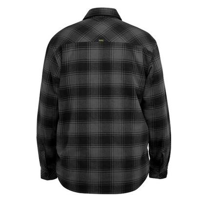 Bisley BJ6101 Shacket with Sherpa Lining, charcoal check , rear view