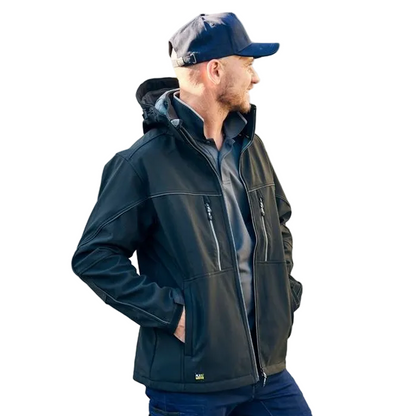 Bisley BJ6570 Flex And Move Hooded Soft Shell Jacket, model view