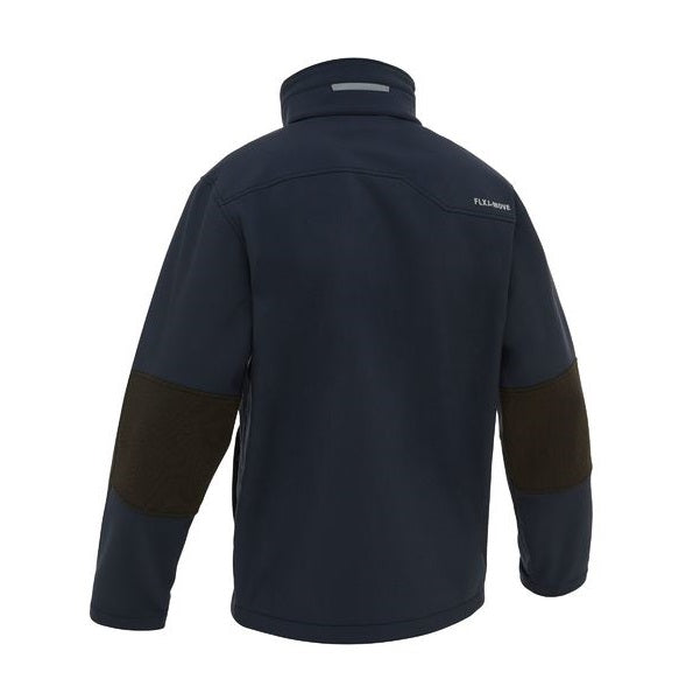 Bisley BJ6570 Flex And Move Hooded Soft Shell Jacket, navy rear view