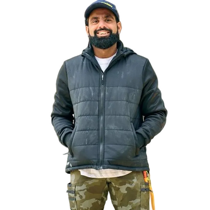 model view, Bisley BJ6844 Flex and Move Puffer Fleece Hooded Jacket