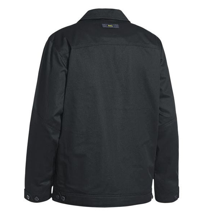 Back view, black, Bisley BJ6916 Cotton Drill Jacket