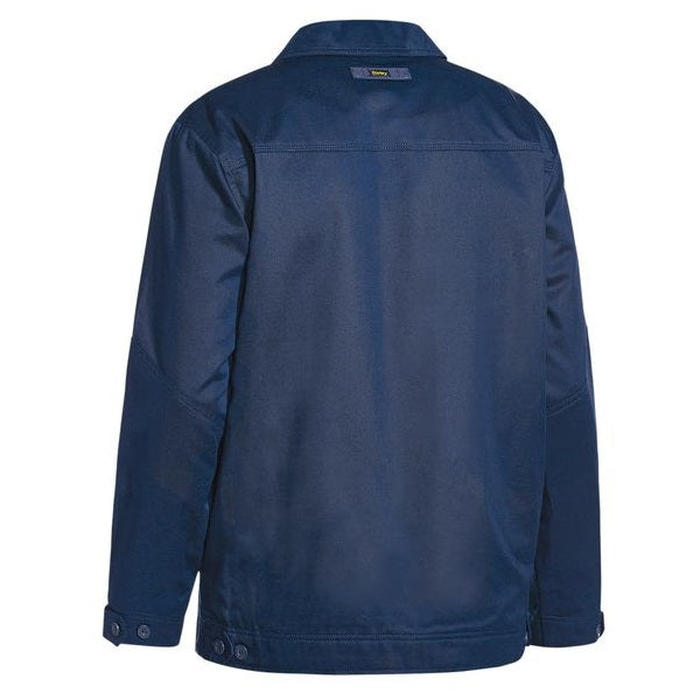 Navy, mens, Bisley BJ6916 Cotton Drill Jacket, rear view