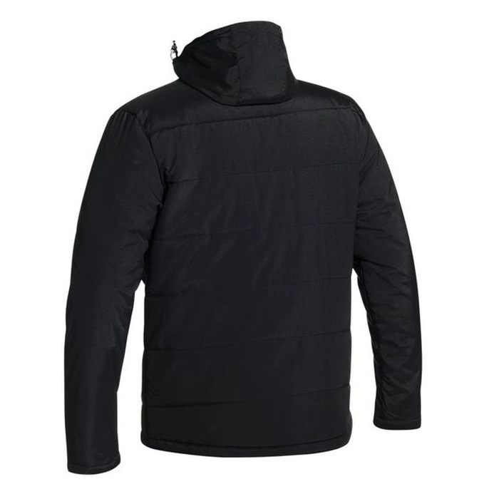 Black, mens, Bisley BJ6928 Puffer Jacket With Adjustable Hood, rear view