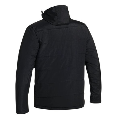 Black, mens, Bisley BJ6928 Puffer Jacket With Adjustable Hood, rear view