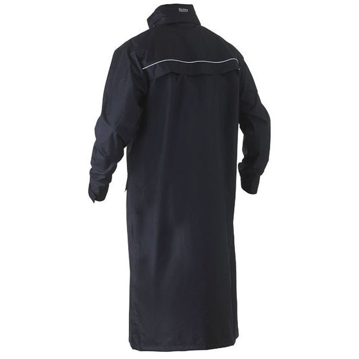 Bisley BJ6962 Long Rain Coat, navy rear view