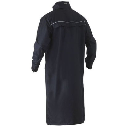 Bisley BJ6962 Long Rain Coat, navy rear view
