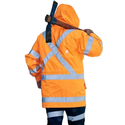 Bisley BJ6974XT X Taped 4-in-1 Rain Jacket, model rear view