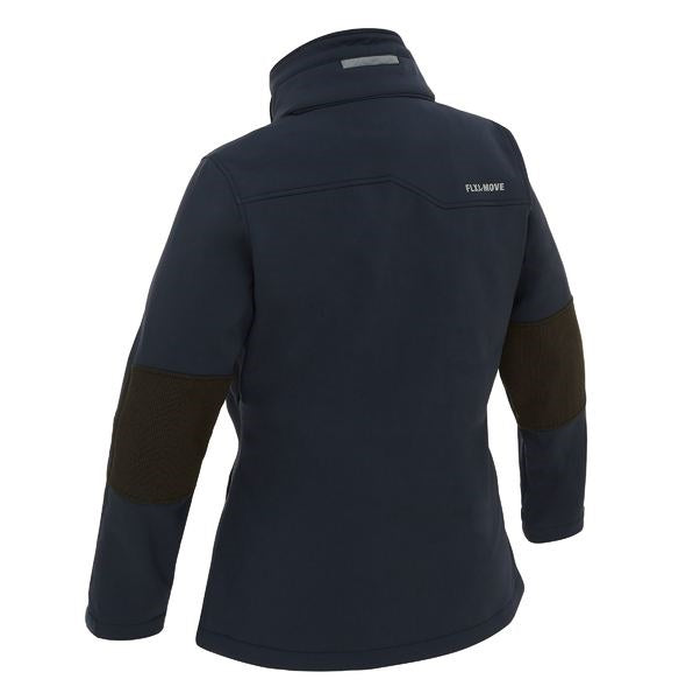 Bisley BJL6570 Womens Flex And Move Hooded Soft Shell Jacket navy blue rear view