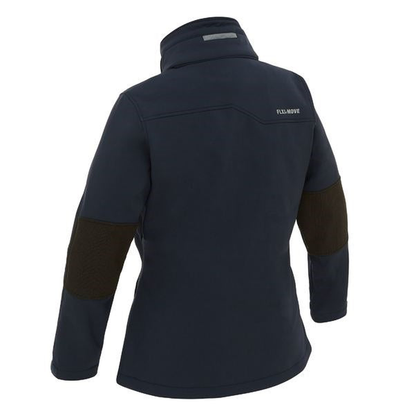 Bisley BJL6570 Womens Flex And Move Hooded Soft Shell Jacket navy blue rear view