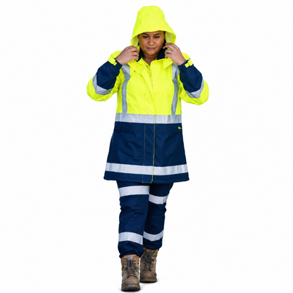 model view, Bisley BJL6966T Womens H Taped 2-Tone HiVs Rain Jacket