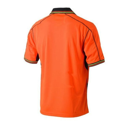 Bisley BK1219 2-Tone HiVis Polyester Mesh Short Sleeve Polo Shirt, orange, rear view