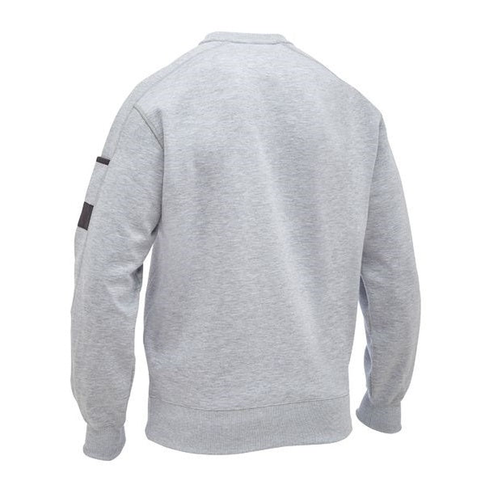 Bisley BK6723 Work Fleece Crew Neck Jumper, grey marle, rear view