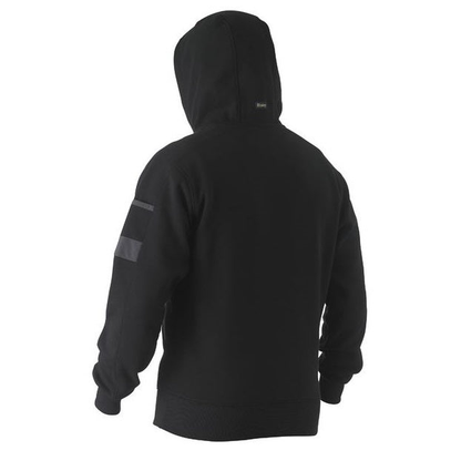 Rear view, black, Bisley BK6724 Work Fleece Hoodie