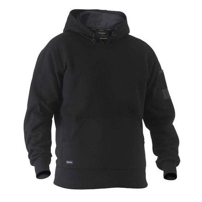 Black pullover hoodie with a kangaroo pocket Bisley BK6724 Work Fleece Hoodie, front view