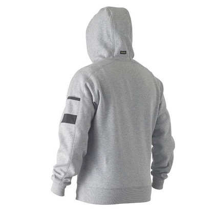Grey marle, rear view, Bisley BK6724 Work Fleece Hoodie