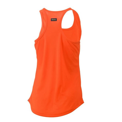 Orange, rear view, Bisley BKL0439 Womens Racer Back Singlet