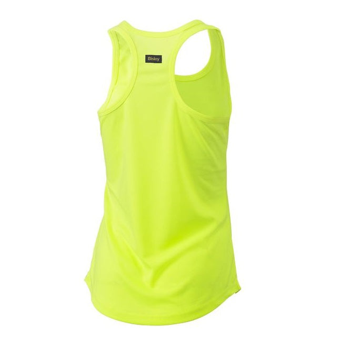 Bisley BKL0439 Womens Racer Back Singlet, fluro yellow, rear view