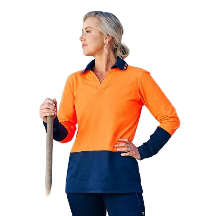Bisley BKL6234 Womens HiVis V-Neck Polo, model view