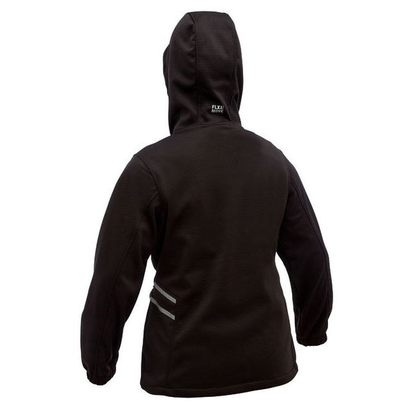 Bisley BKL6574 Womens FLX & Move™ Liquid Repellent Fleece Hoodie, winter, black, rear aview