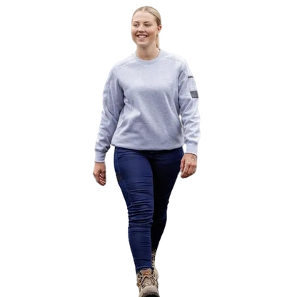 Bisley BKL6723 Womens Fleece Crew Neck Jumper, model view,