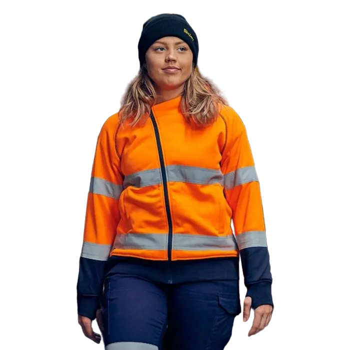 model view, Bisley BKL6819T Womens Taped HiVis Fleece Hoodie