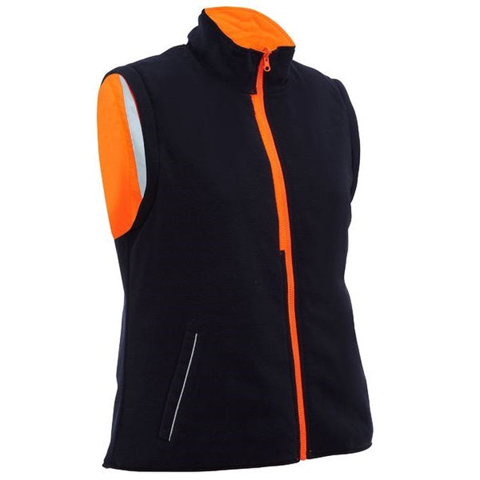 Bisley BKL6975 Womens Taped Hi Vis 5 In 1 Rain Jacket, reversible vest alternative fleece view