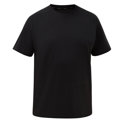 Bisley BKT078 Cotton Essential Tee, black, round neck, easy care, front view, mens