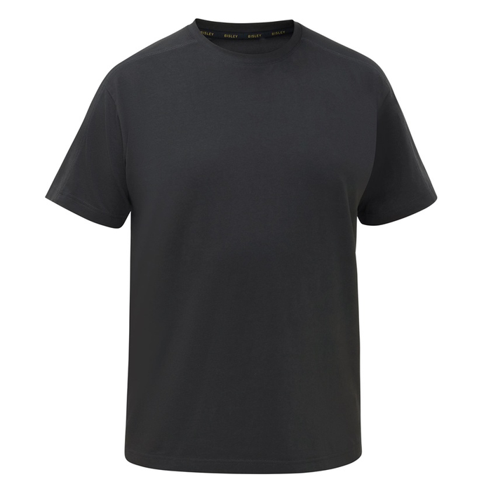Mens charcoal, durable, worksite, Bisley BKT078 Cotton Essential Tee, front view