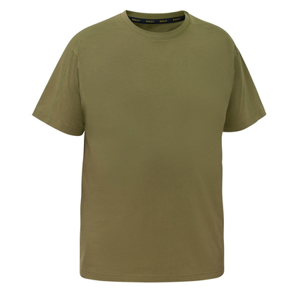 Olive sage coloured mens crew neck, Bisley BKT078 Cotton Essential Tee, front view