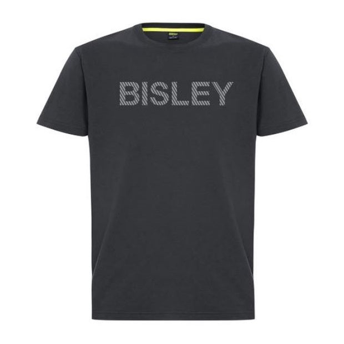 Modern fit, Mens charcoal, tradie T shirt, Bisley BKT081 Segmented Printed Tee, front view