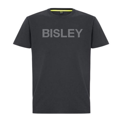 Modern fit, Mens charcoal, tradie T shirt, Bisley BKT081 Segmented Printed Tee, front view