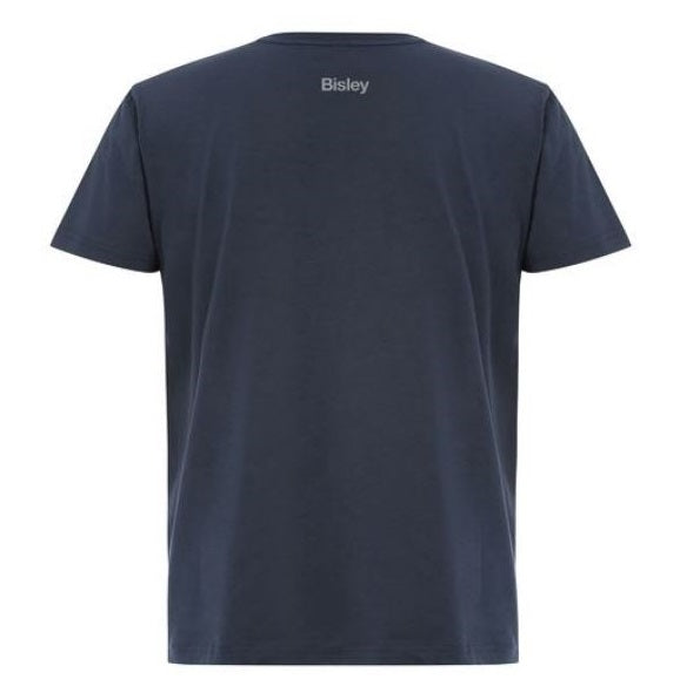 Bisley BKT081 Segmented Printed Tee, rear view, navy
