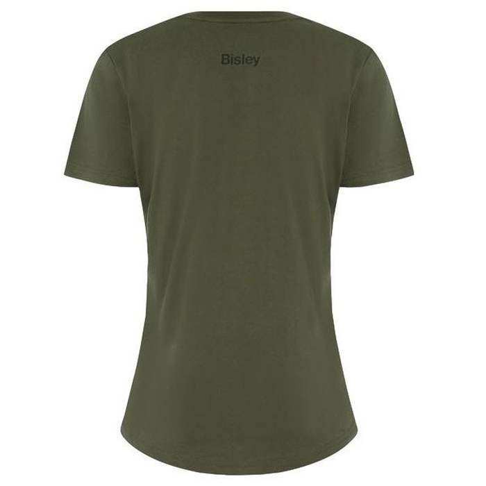 Bisley BKTL064 Womens Cotton Logo Tee, army green rear view